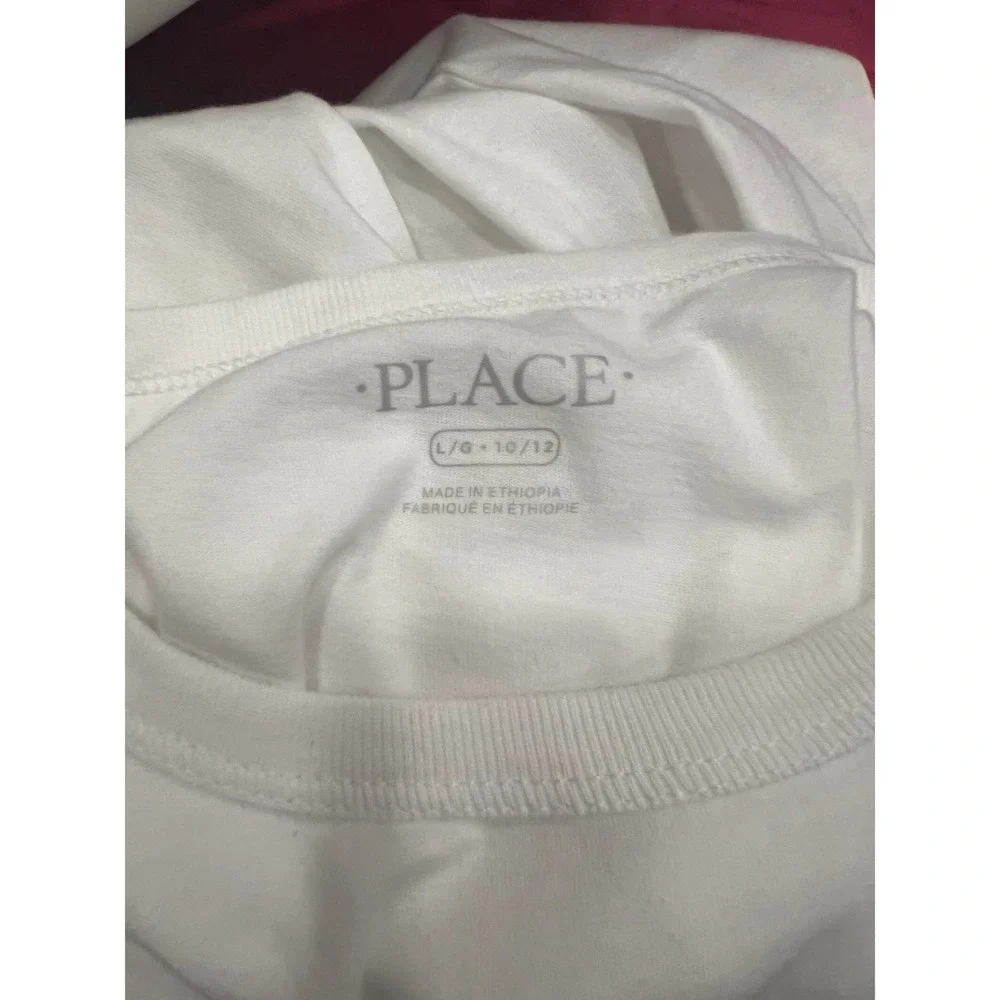 The Childrens Place T-shirt Graphic Tee Kids Large 10/12 White Opposite Day